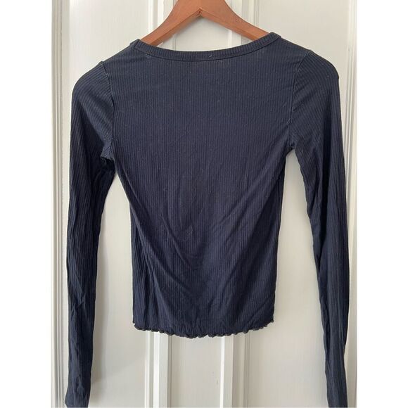 Pacsun basics black ribbed long sleeve shirt XS - Picture 2 of 4